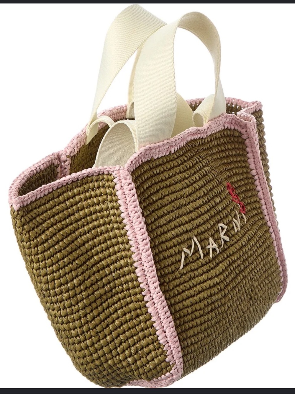 Marni Sillo Macrame Raffia Tote Small Shopper Bag NEW - Picture 2 of 5